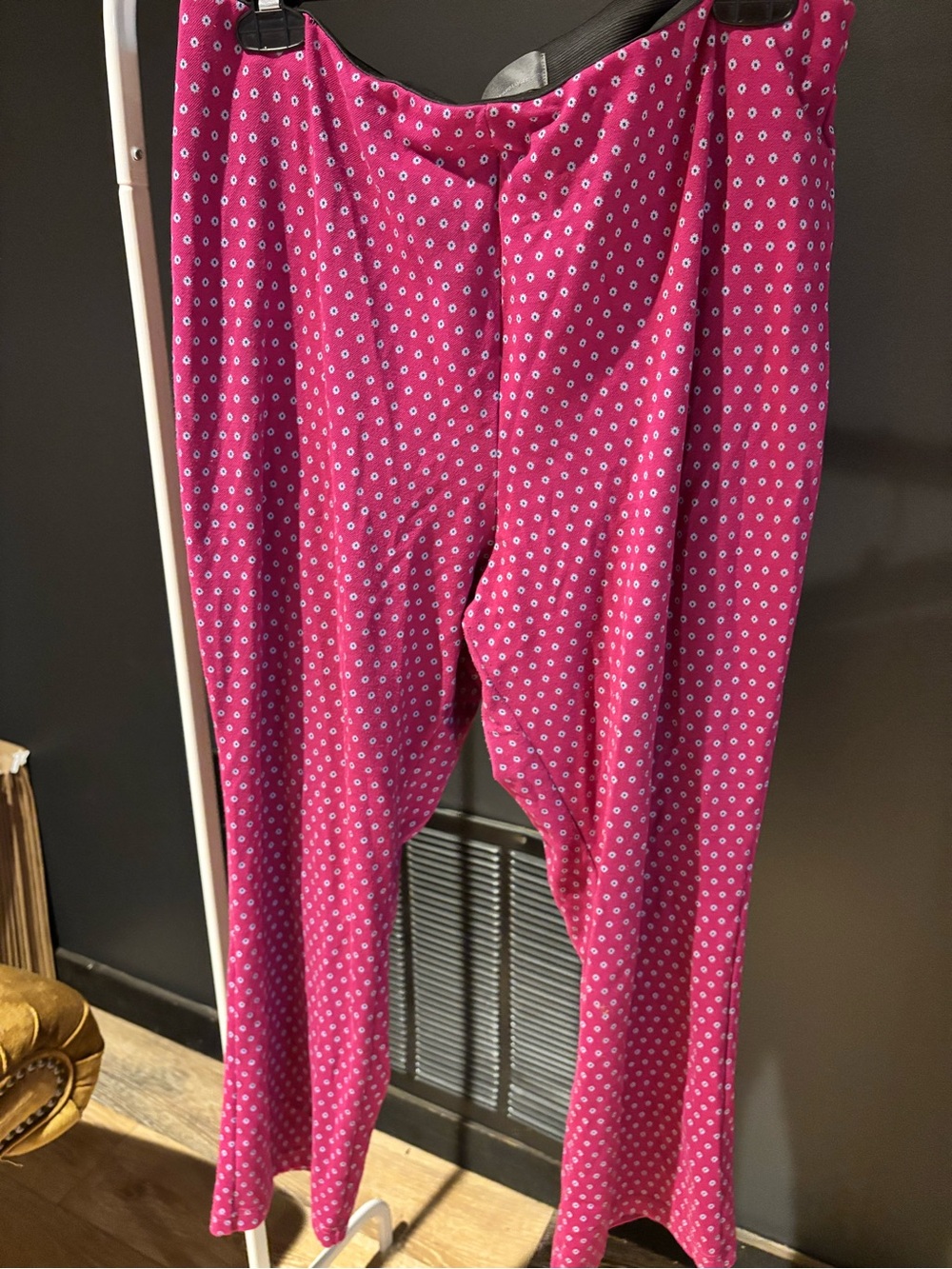 Anthropologie Fuchsia Dot Print Pajama Bottoms